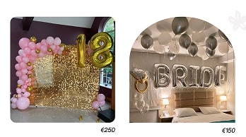 Hen party decoration with balloons